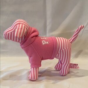 PINK Victoria's Secret Striped Dog Plush with Hoodie
